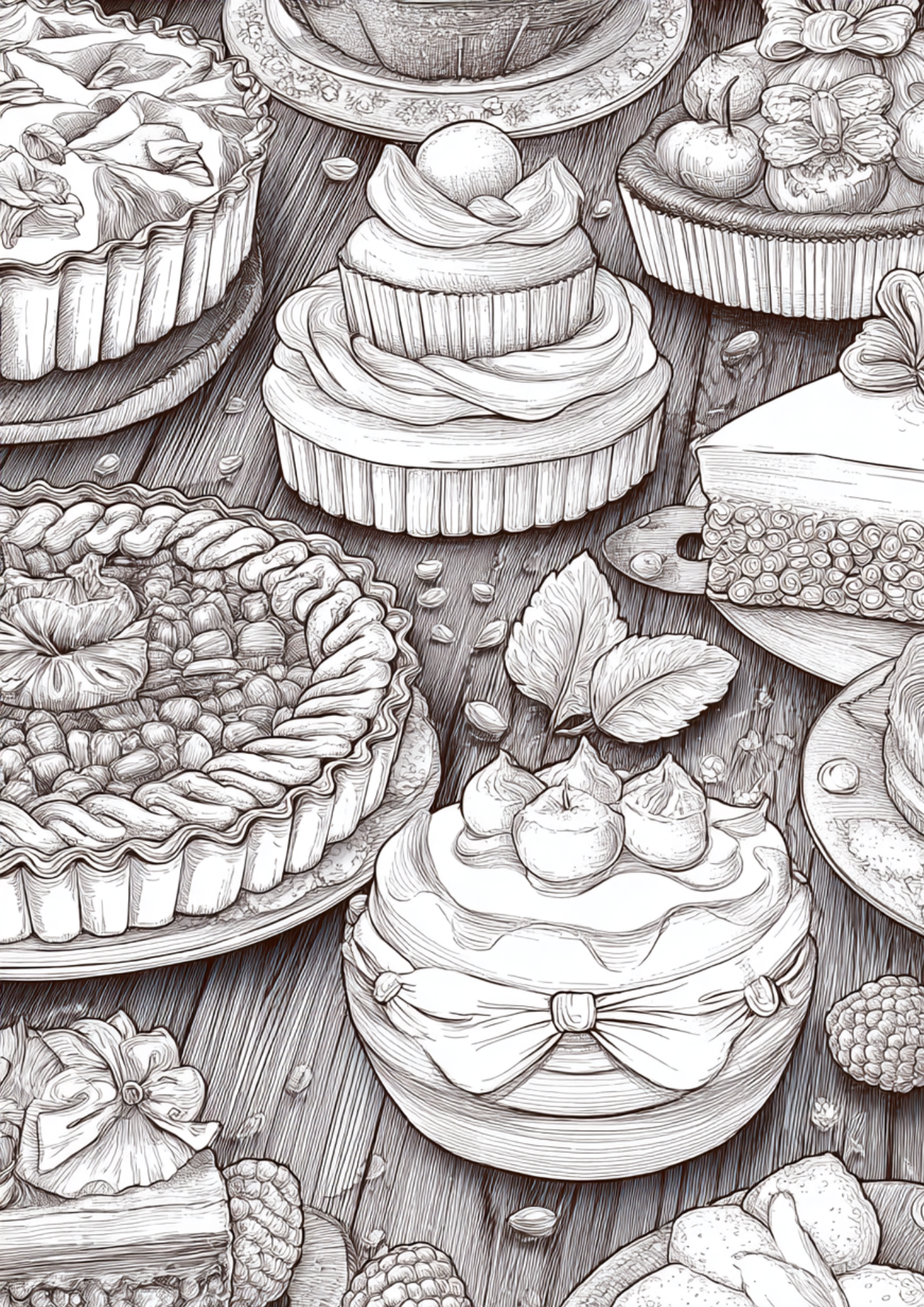 Desserts & Drinks - Instantly Downloadable Digital Adult Colouring Book