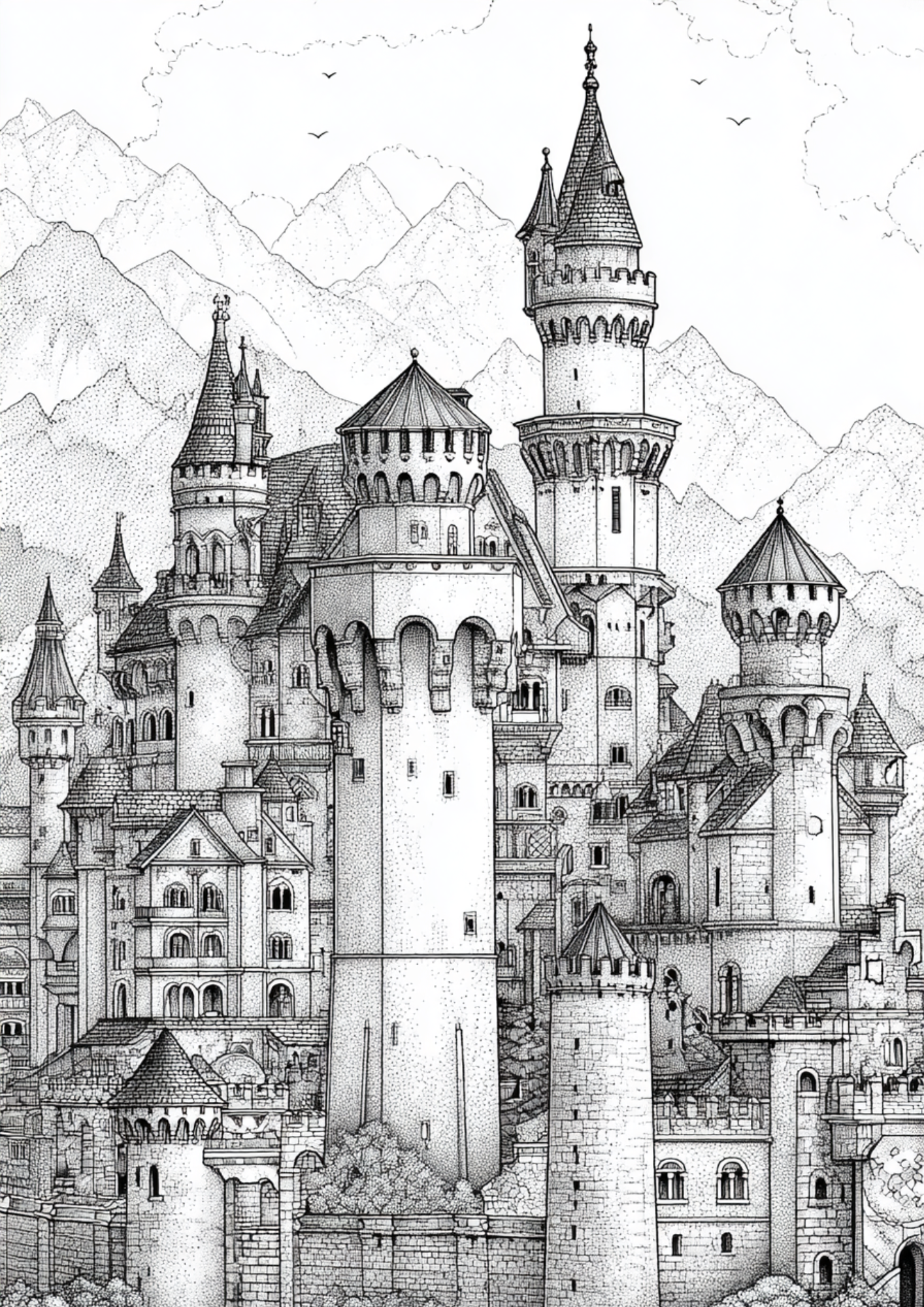 Whimsical Fantasy Worlds - Instantly Downloadable Digital Adult Colouring Book