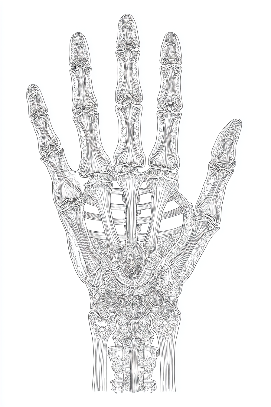 Human Anatomy & Educational Sketches - Instantly Downloadable Digital Adult Colouring Book