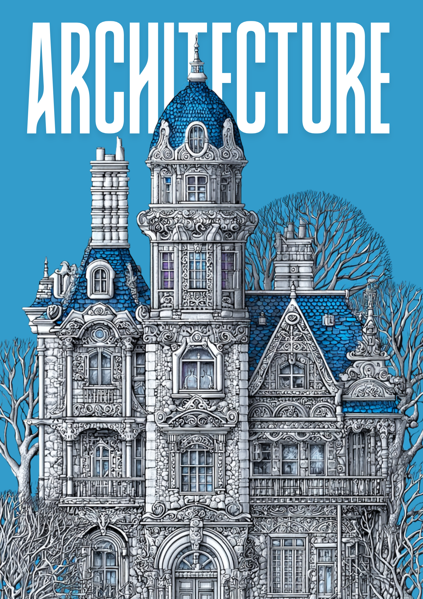 Architecture - Instantly Downloadable Digital Adult Colouring Book