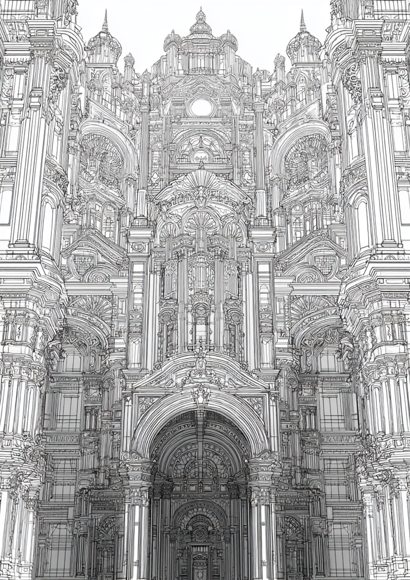 Architecture - Instantly Downloadable Digital Adult Colouring Book