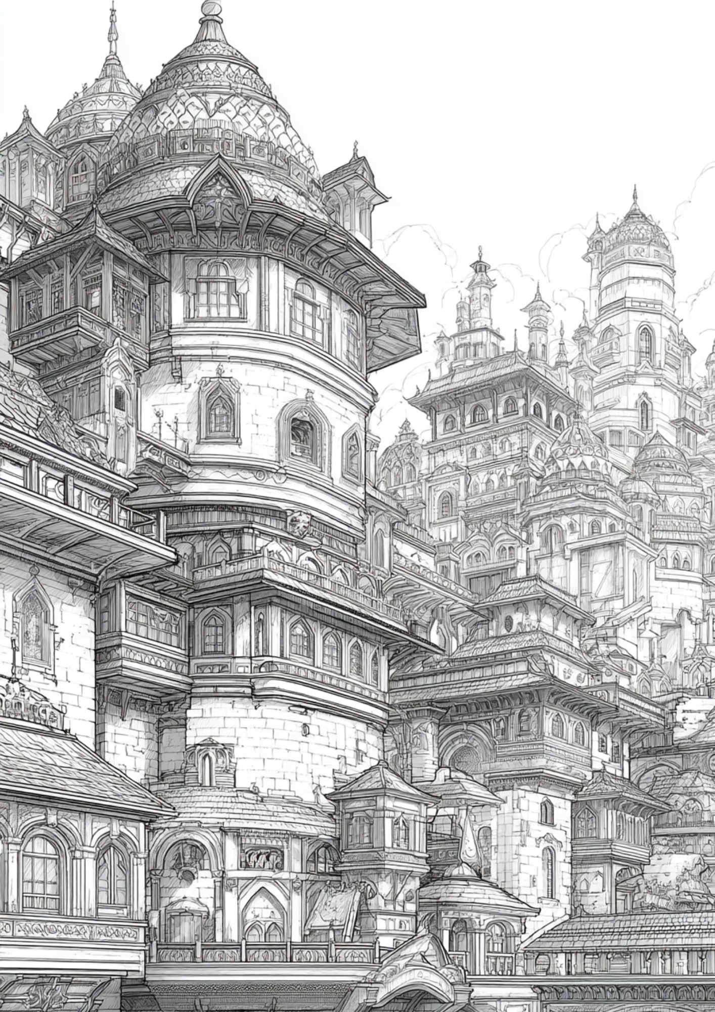 Architecture - Instantly Downloadable Digital Adult Colouring Book