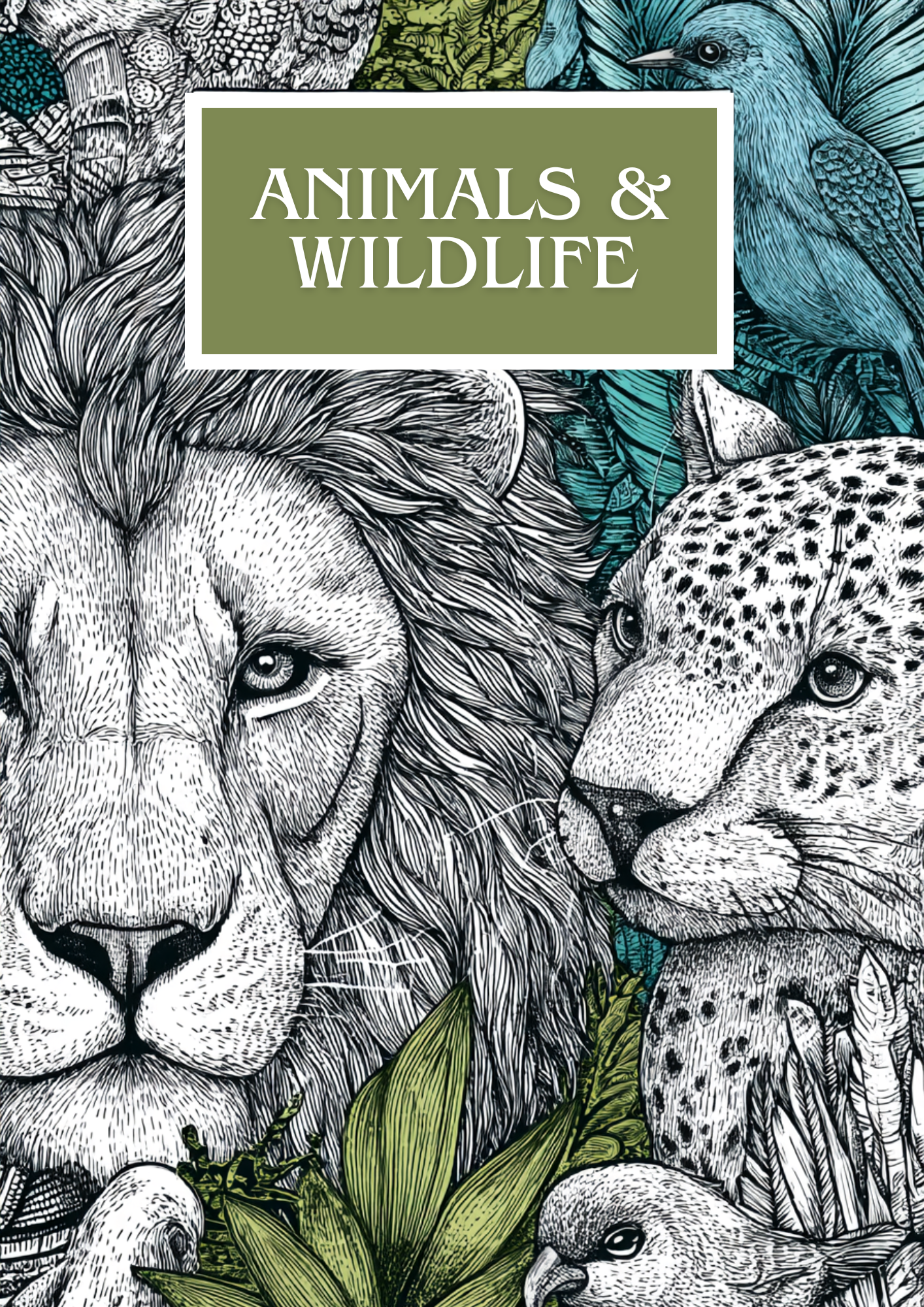 Animals & Wildlife - Instantly Downloadable Digital Adult Colouring Book