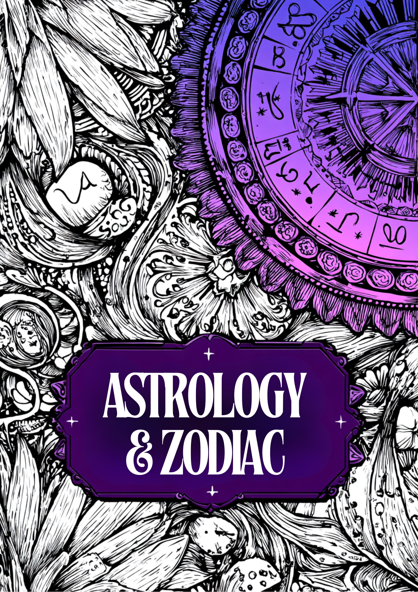 Astrology & Zodiac - Instantly Downloadable Digital Adult Colouring Book