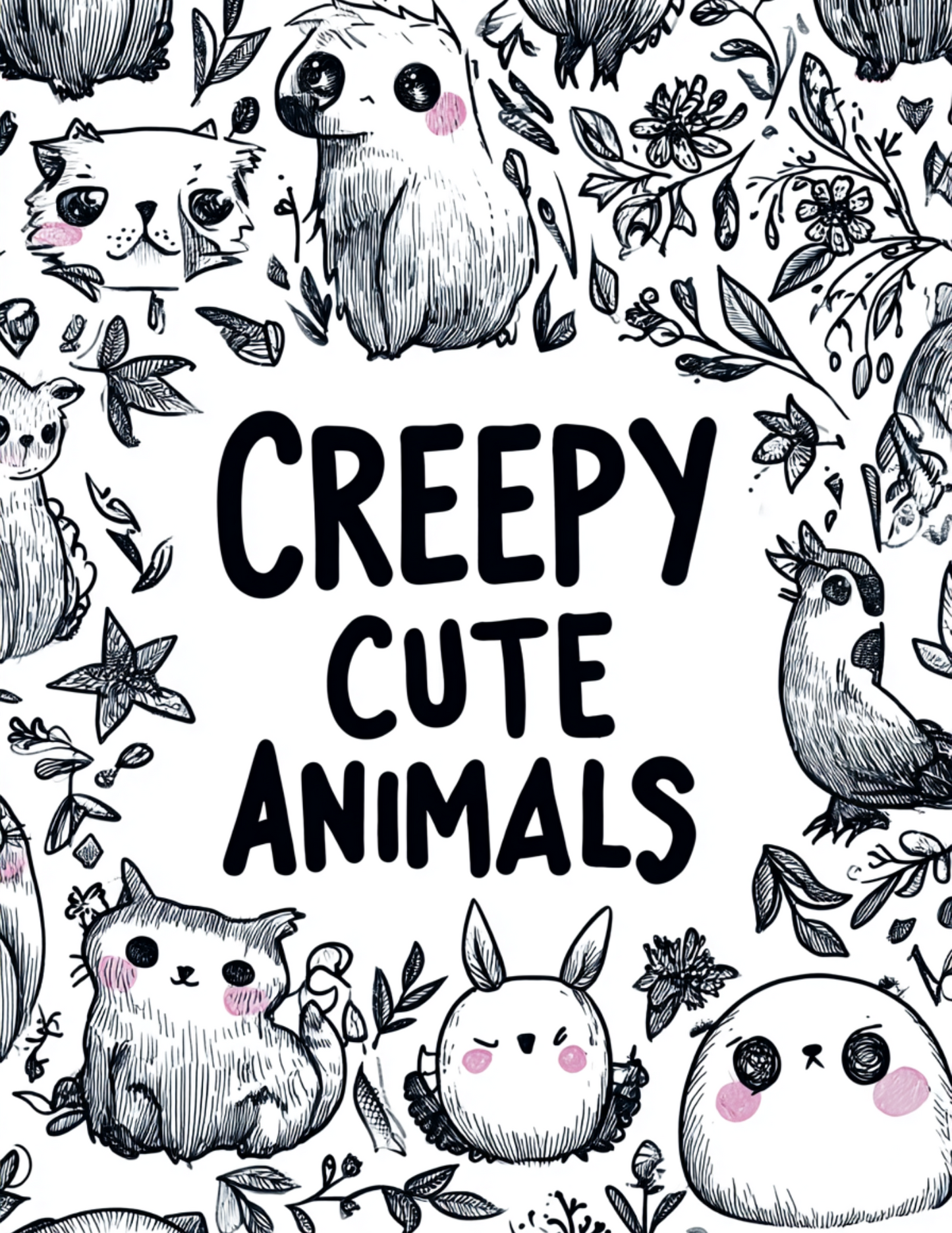 Creepy Cute Animals - Instantly Downloadable Digital Adult Colouring Book