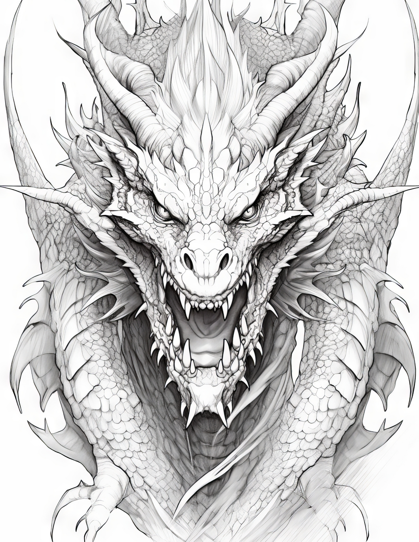 Fantasy Dragons - Instantly Downloadable Digital Adult Colouring Book