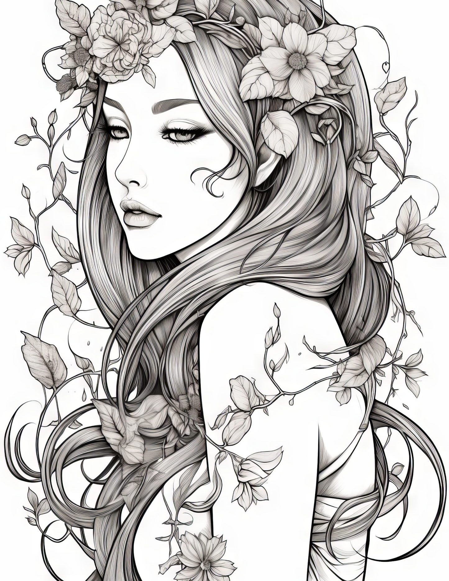Fantasy Fairies - Instantly Downloadable Digital Adult Colouring Book