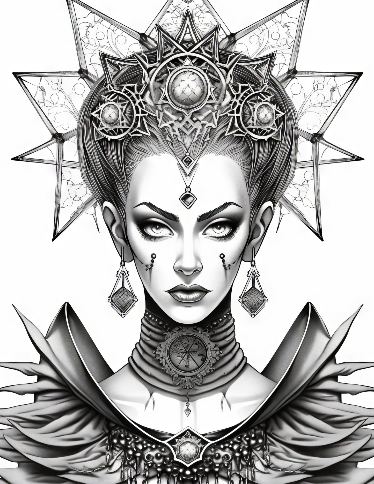 Fantasy Queens - Instantly Downloadable Digital Adult Colouring Book