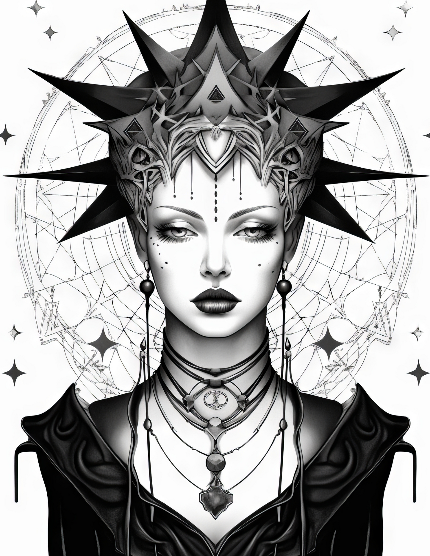 Fantasy Queens - Instantly Downloadable Digital Adult Colouring Book