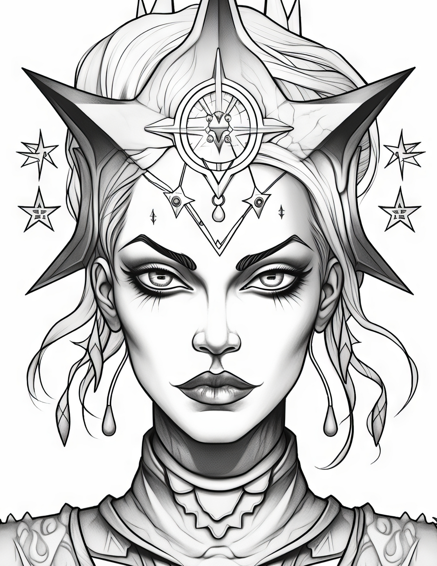 Fantasy Queens - Instantly Downloadable Digital Adult Colouring Book