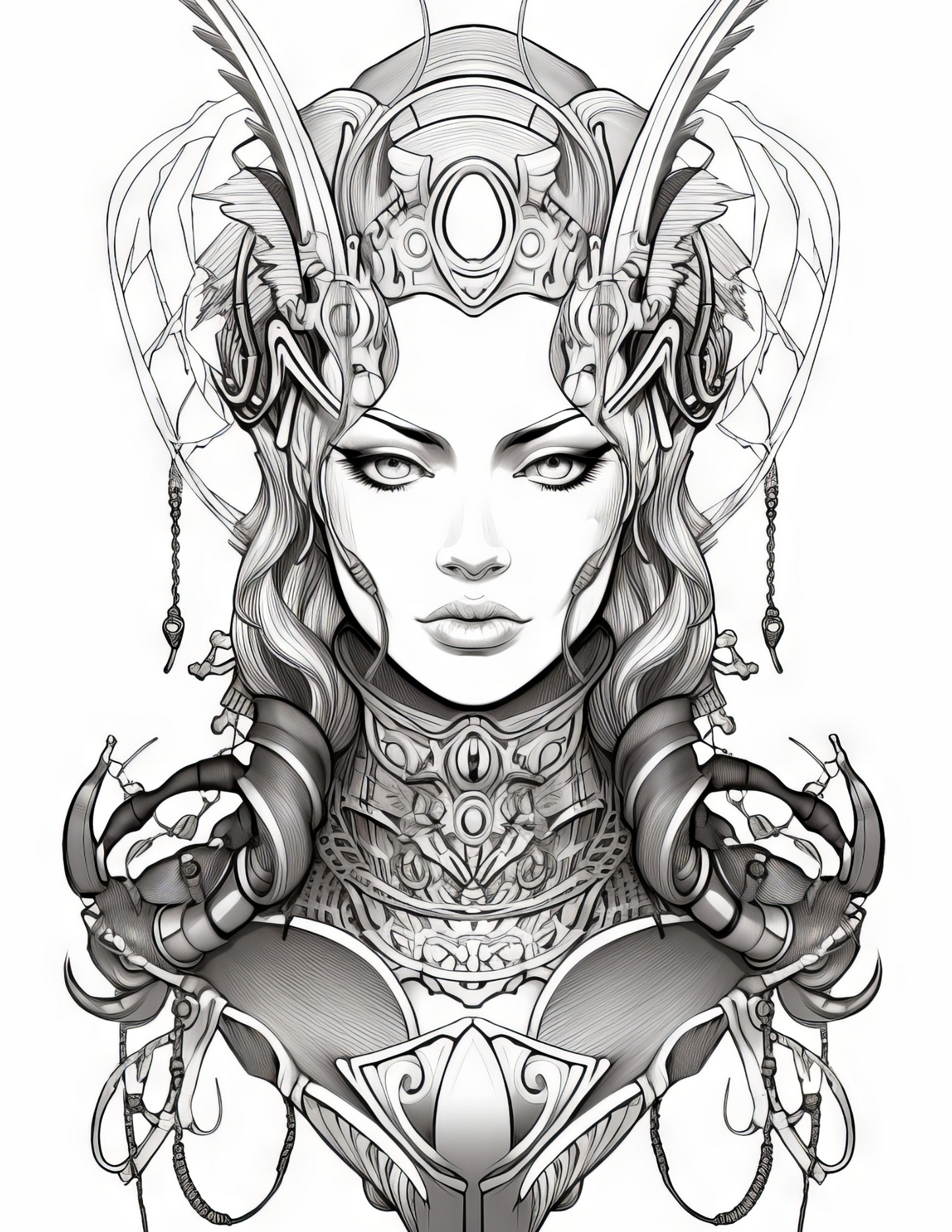 Fantasy Queens - Instantly Downloadable Digital Adult Colouring Book