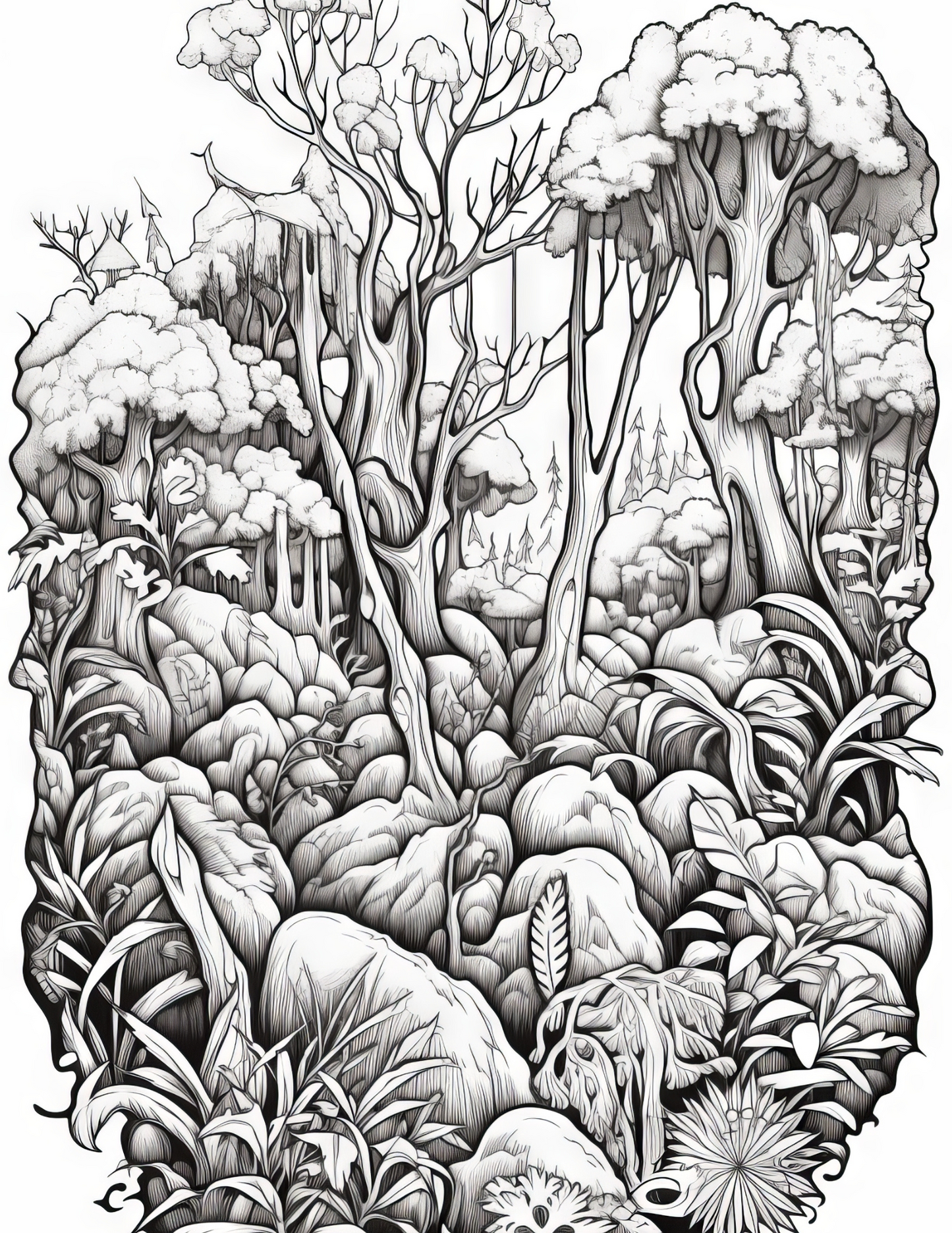 Fantasy Forests - Instantly Downloadable Digital Adult Colouring Book