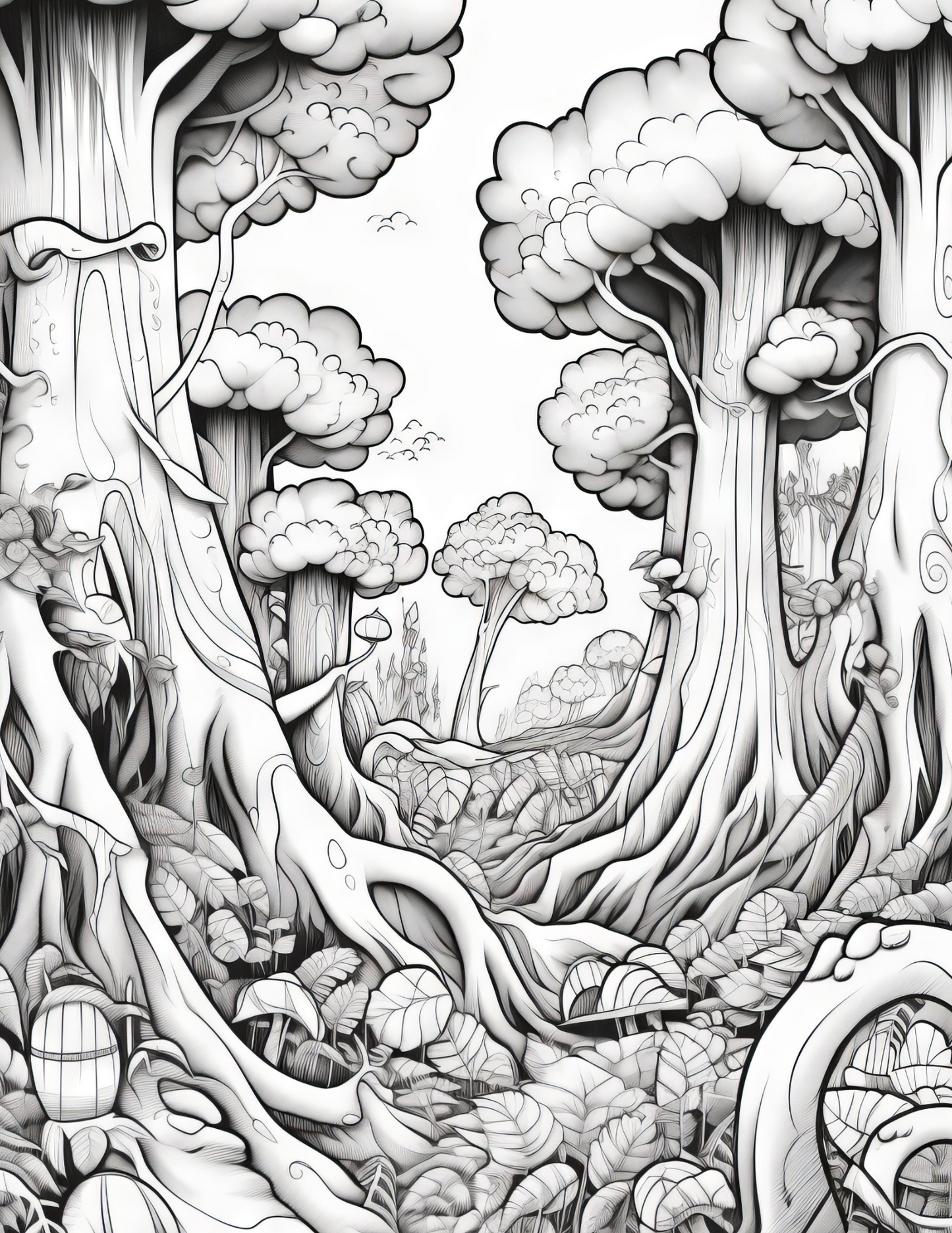 Fantasy Forests - Instantly Downloadable Digital Adult Colouring Book