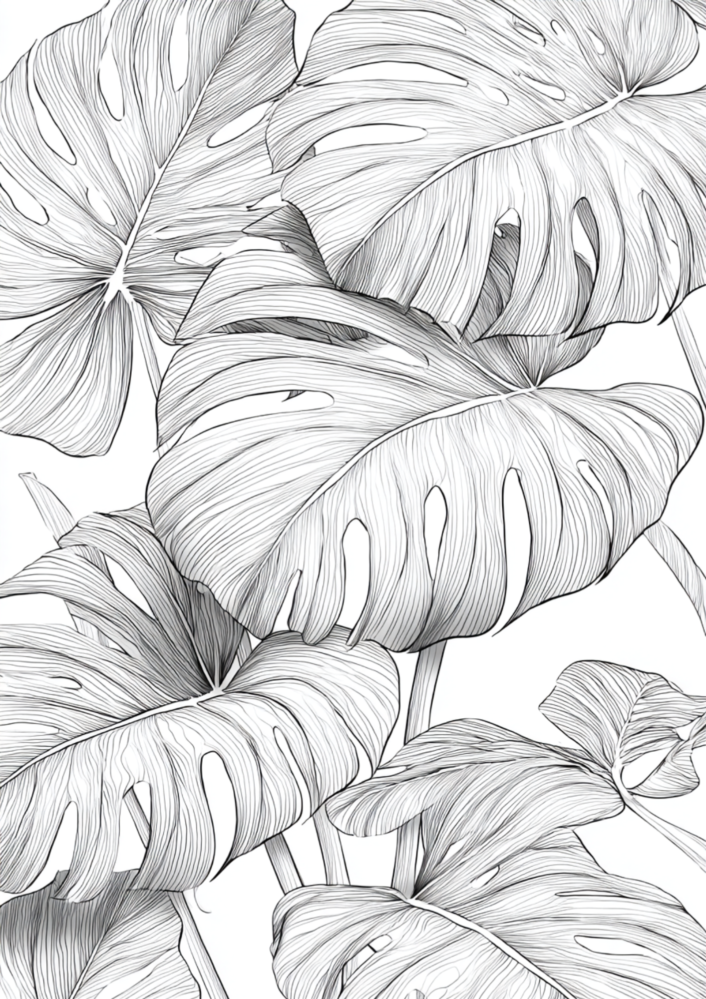 Succulents & Tropical Plants - Instantly Downloadable Digital Adult Colouring Book