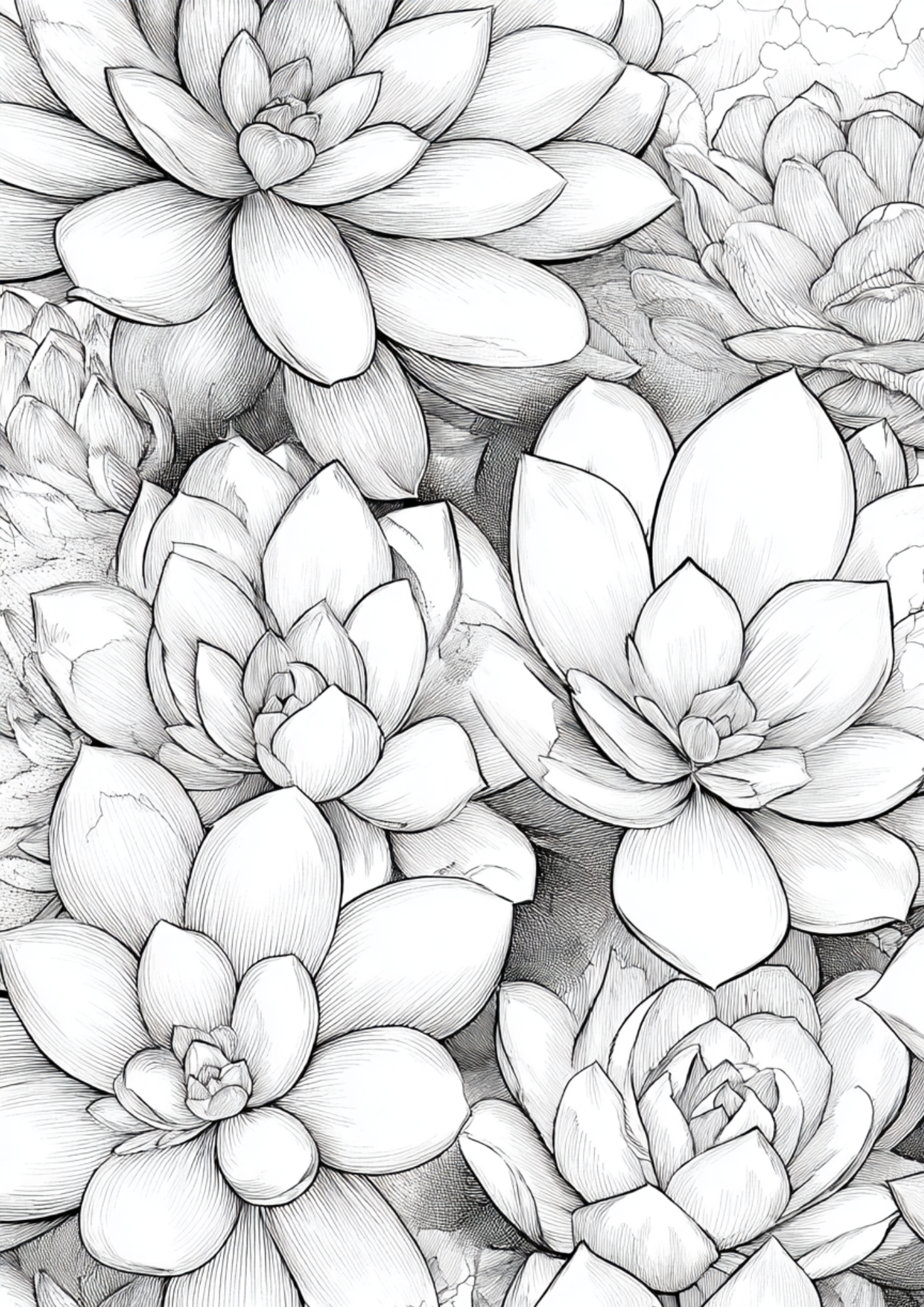 Succulents & Tropical Plants - Instantly Downloadable Digital Adult Colouring Book