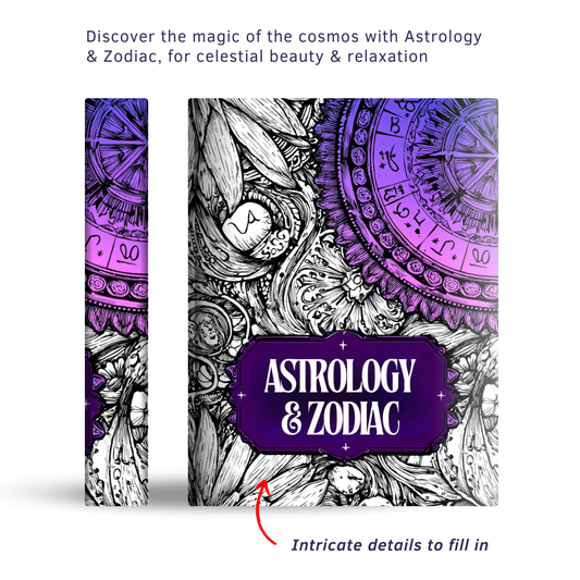 Astrology & Zodiac - Instantly Downloadable Digital Adult Colouring Book
