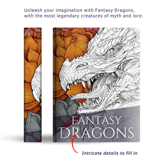 Fantasy Dragons - Instantly Downloadable Digital Adult Colouring Book