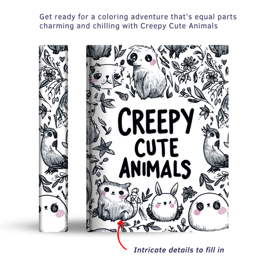 Creepy Cute Animals - Instantly Downloadable Digital Adult Colouring Book
