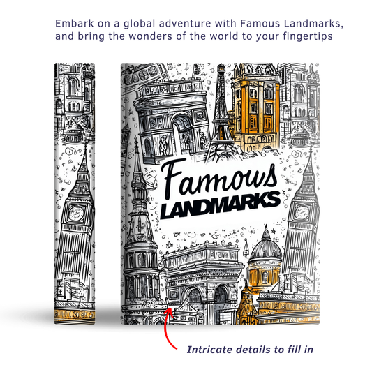Famous Landmarks - Instantly Downloadable Digital Adult Colouring Book