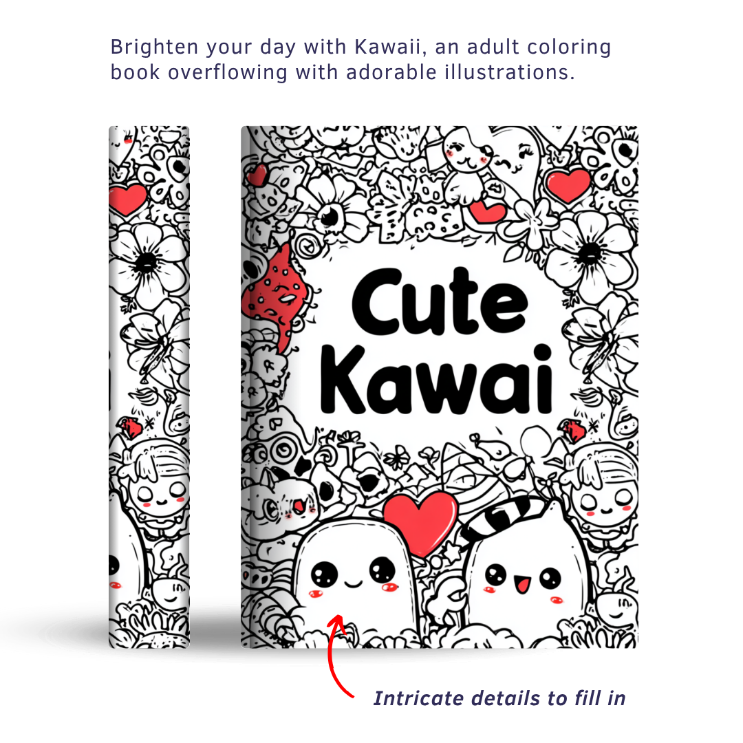 Cute & Kawaii - Instantly Downloadable Digital Adult Colouring Book