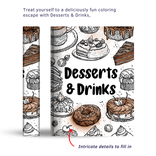 Desserts & Drinks - Instantly Downloadable Digital Adult Colouring Book