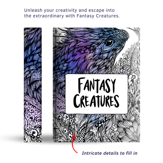 Fantasy Creatures - Instantly Downloadable Digital Adult Colouring Book