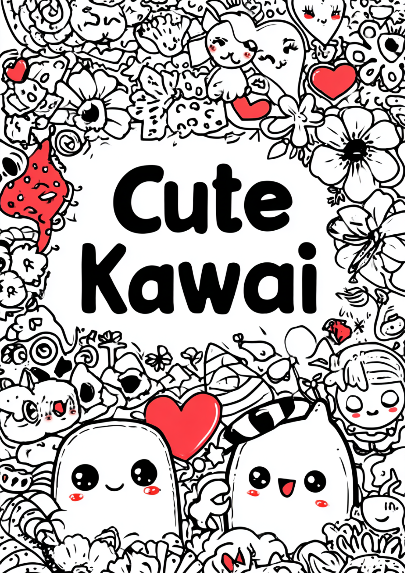 Cute & Kawaii - Instantly Downloadable Digital Adult Colouring Book