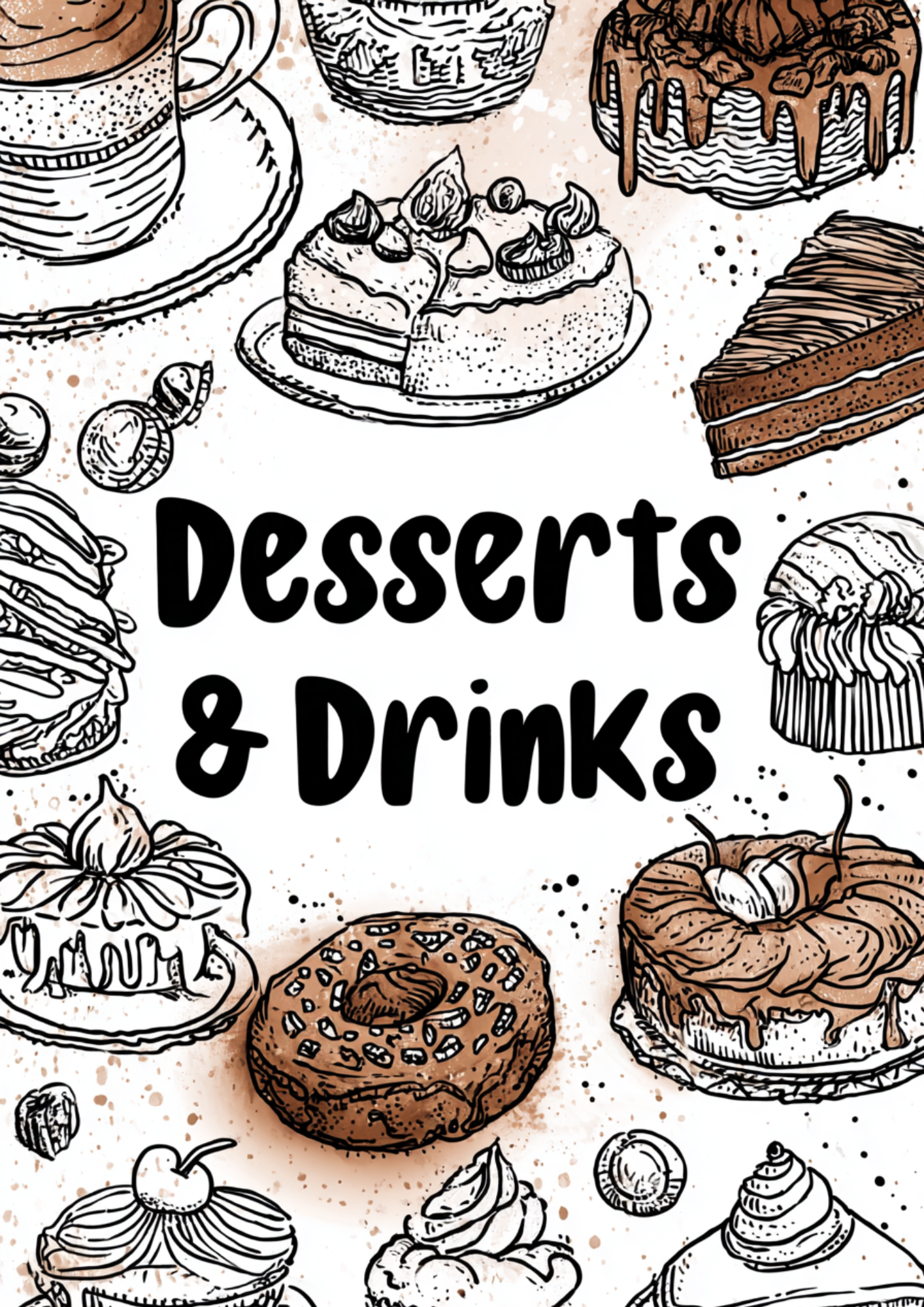 Desserts & Drinks - Instantly Downloadable Digital Adult Colouring Book