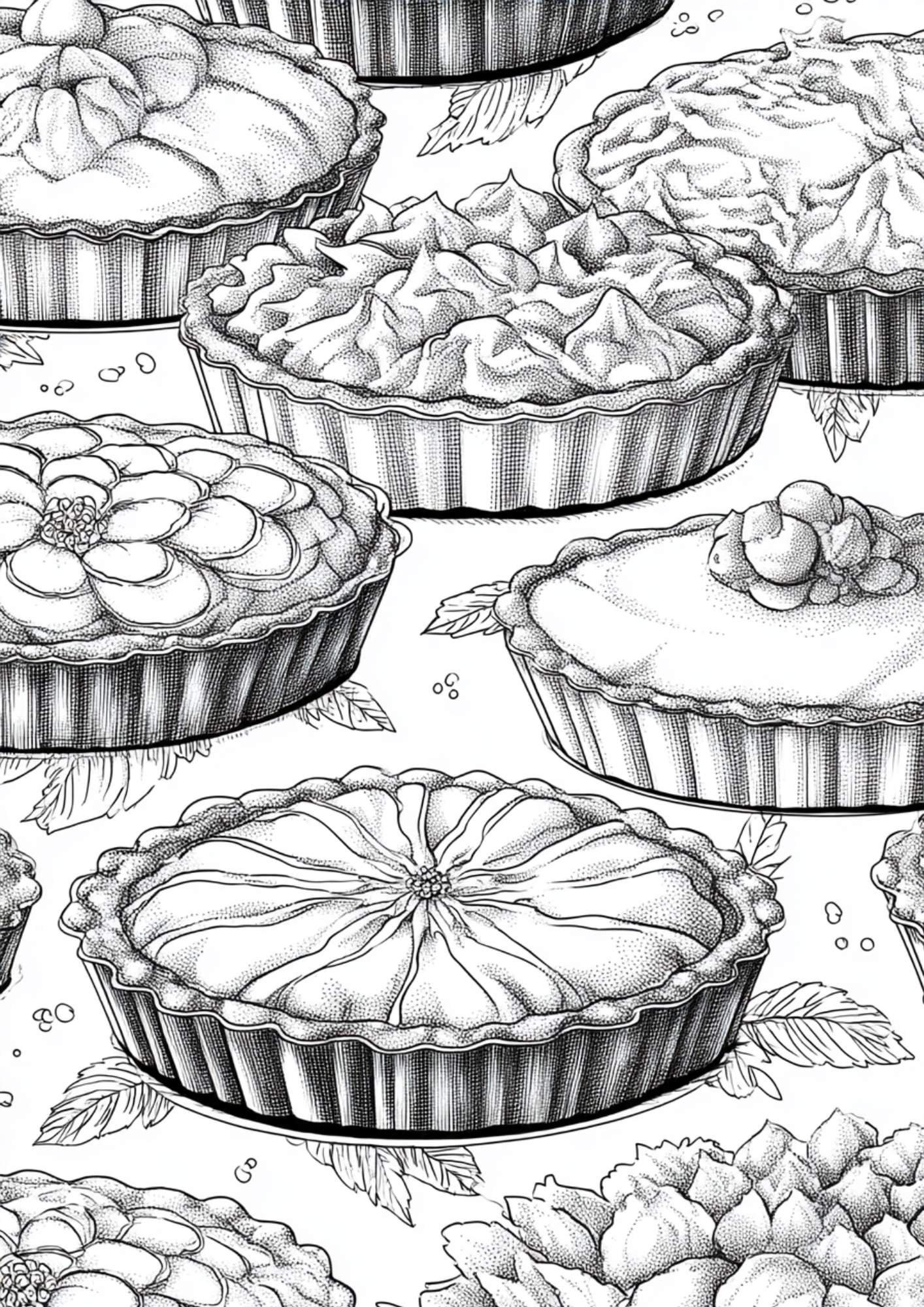 Desserts & Drinks - Instantly Downloadable Digital Adult Colouring Book