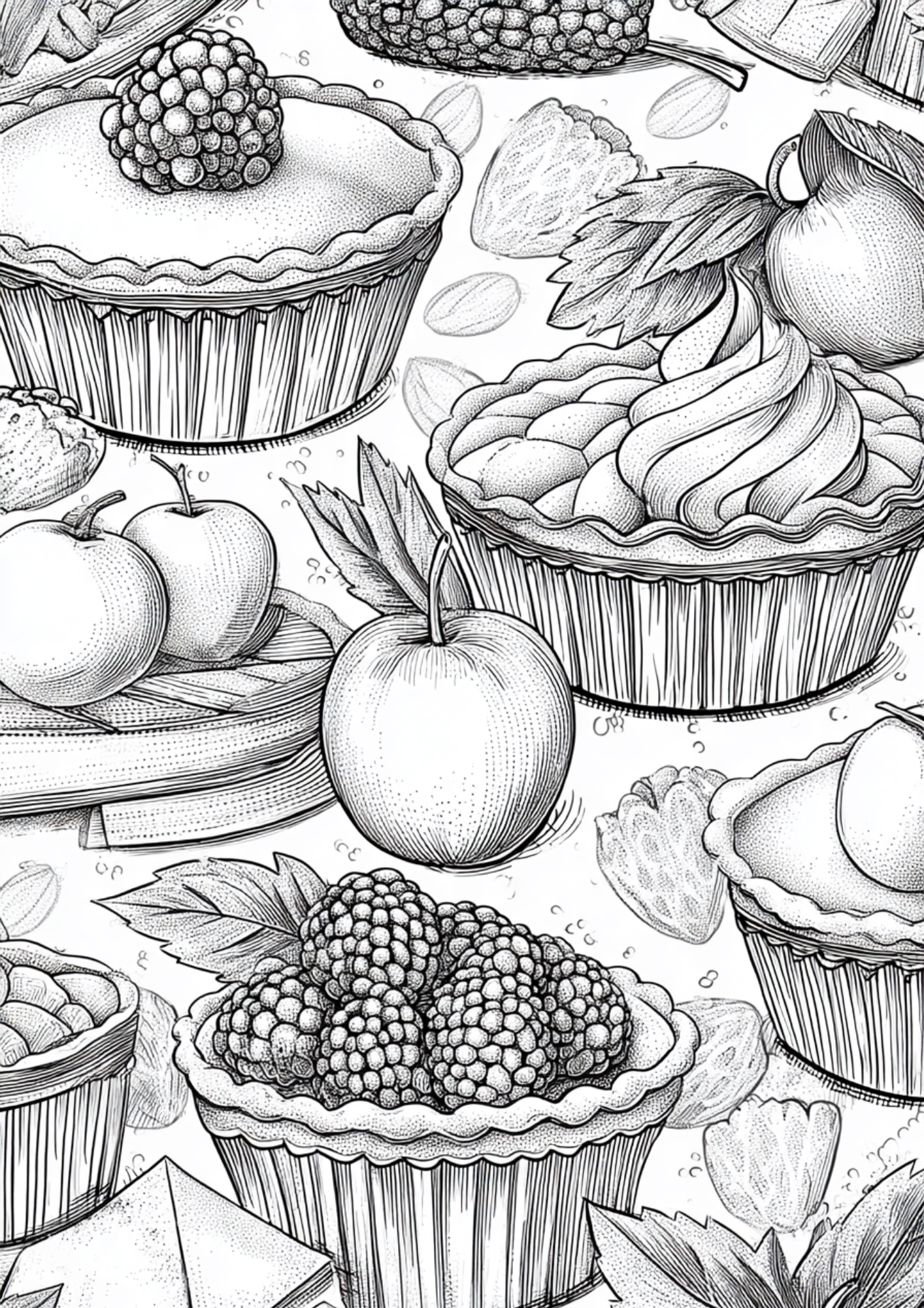 Desserts & Drinks - Instantly Downloadable Digital Adult Colouring Book