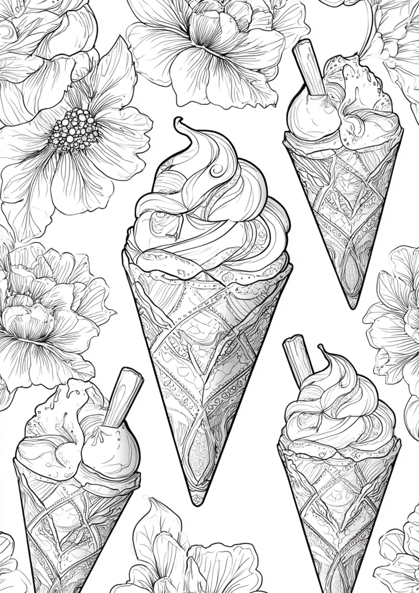 Desserts & Drinks - Instantly Downloadable Digital Adult Colouring Book