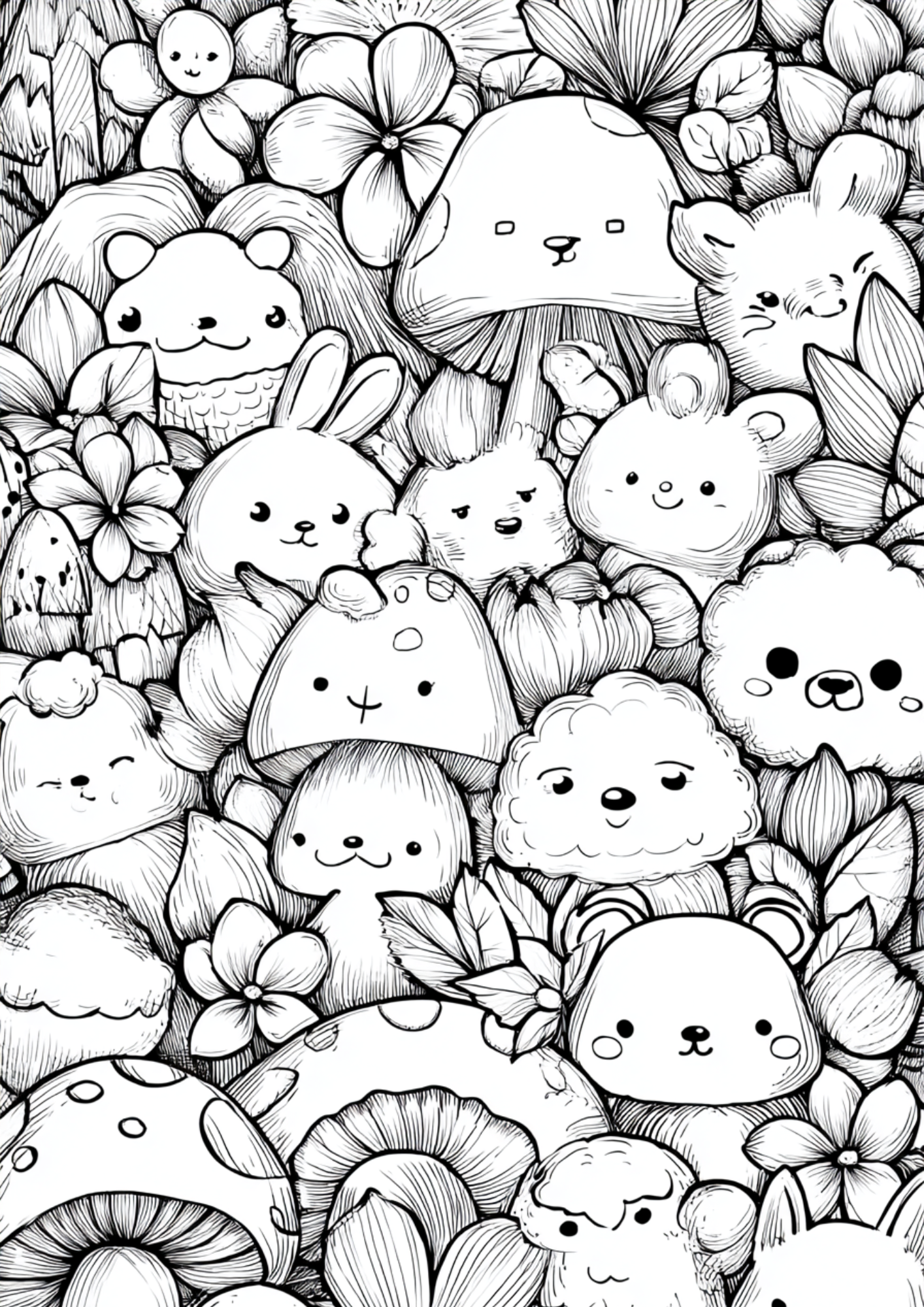 Cute & Kawaii - Instantly Downloadable Digital Adult Colouring Book