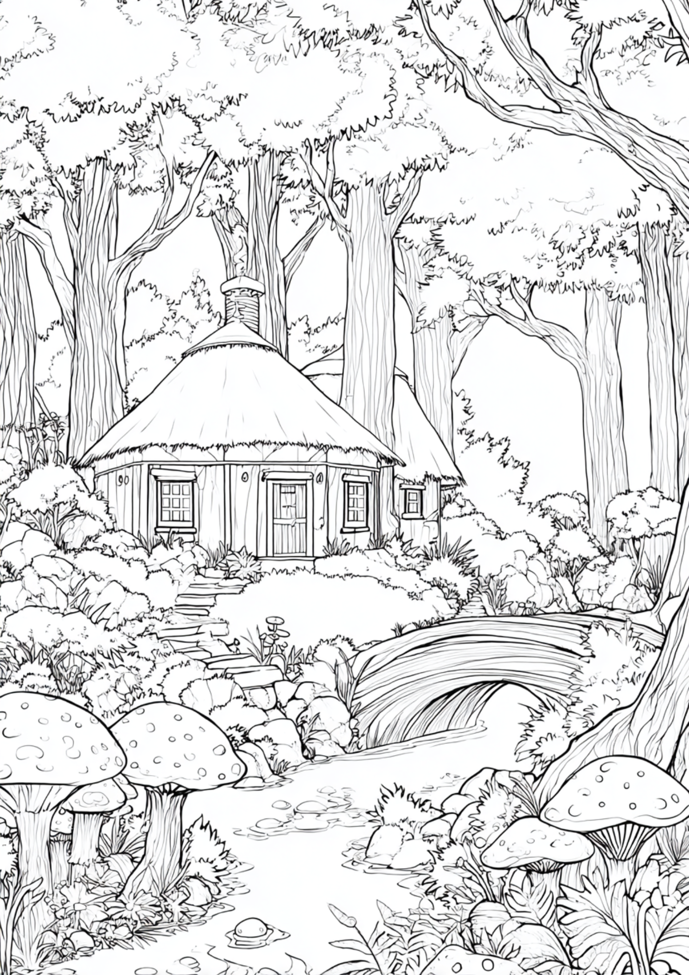 Whimsical Fantasy Worlds - Instantly Downloadable Digital Adult Colouring Book