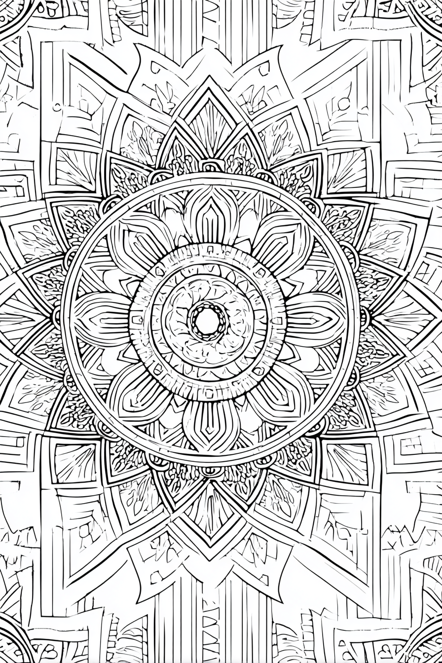 Mandalas & Geometric Patterns - Instantly Downloadable Digital Adult Colouring Book