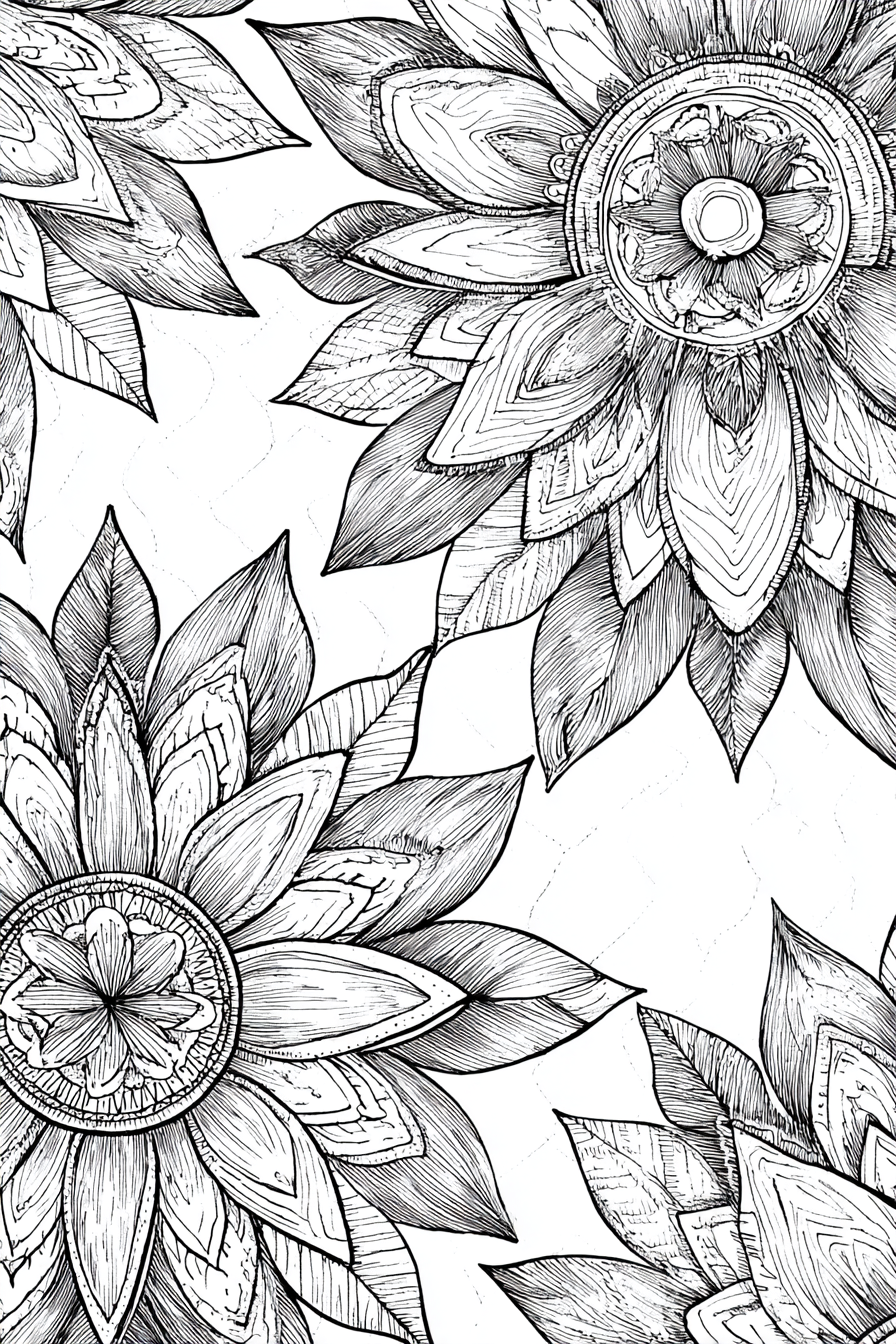 Mandalas & Geometric Patterns - Instantly Downloadable Digital Adult Colouring Book