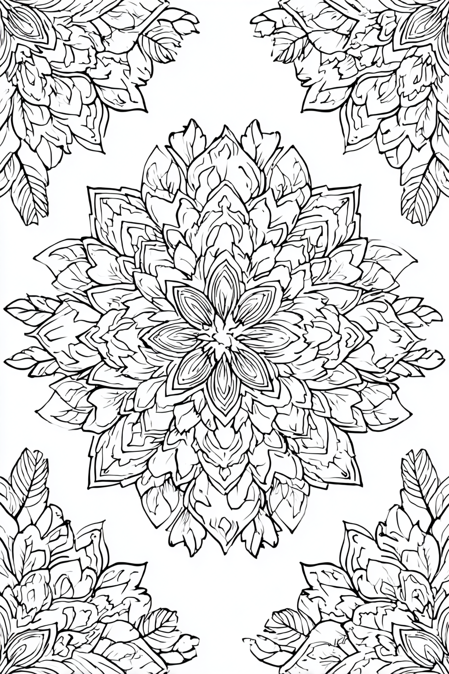 Mandalas & Geometric Patterns - Instantly Downloadable Digital Adult Colouring Book