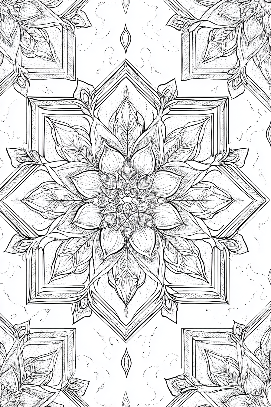 Mandalas & Geometric Patterns - Instantly Downloadable Digital Adult Colouring Book