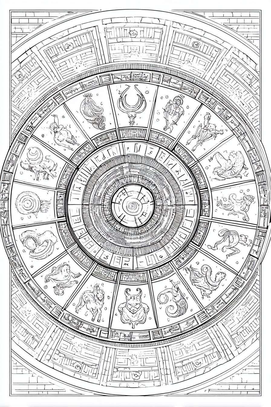 Astrology & Zodiac - Instantly Downloadable Digital Adult Colouring Book