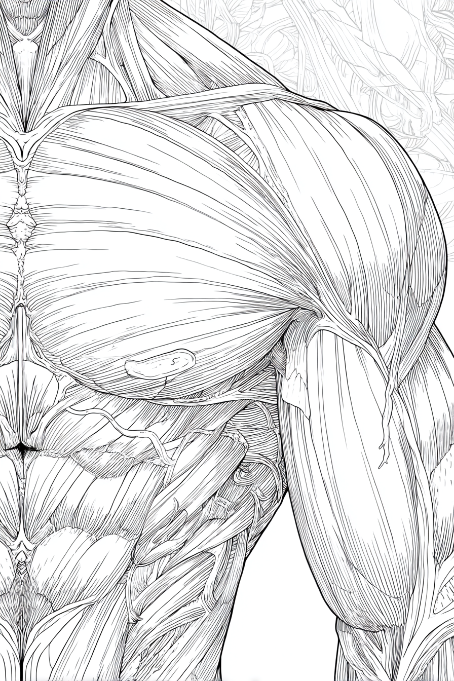 Human Anatomy & Educational Sketches - Instantly Downloadable Digital Adult Colouring Book