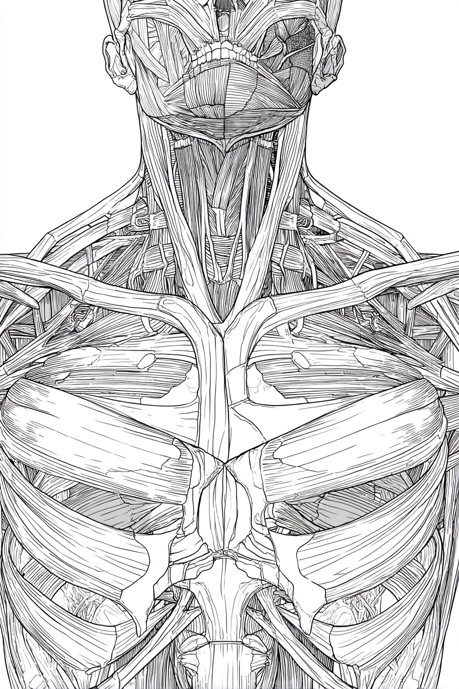 Human Anatomy & Educational Sketches - Instantly Downloadable Digital Adult Colouring Book