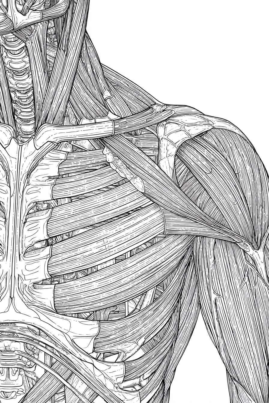 Human Anatomy & Educational Sketches - Instantly Downloadable Digital Adult Colouring Book