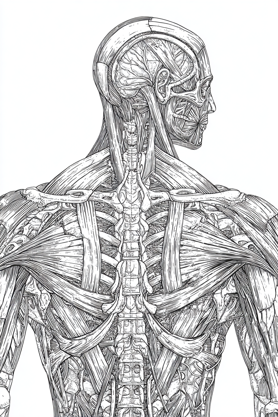 Human Anatomy & Educational Sketches - Instantly Downloadable Digital Adult Colouring Book