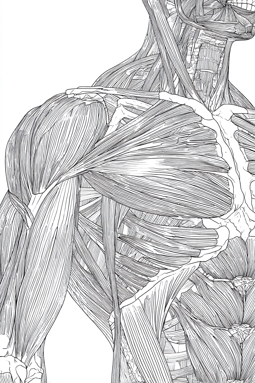 Human Anatomy & Educational Sketches - Instantly Downloadable Digital Adult Colouring Book