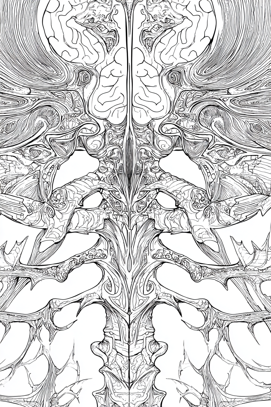 Human Anatomy & Educational Sketches - Instantly Downloadable Digital Adult Colouring Book