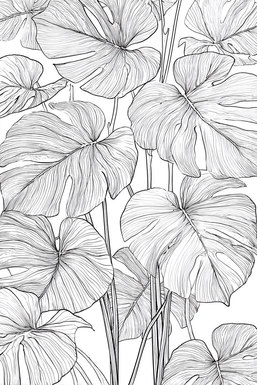 Flowers & Botanical - Instantly Downloadable Digital Adult Colouring Book