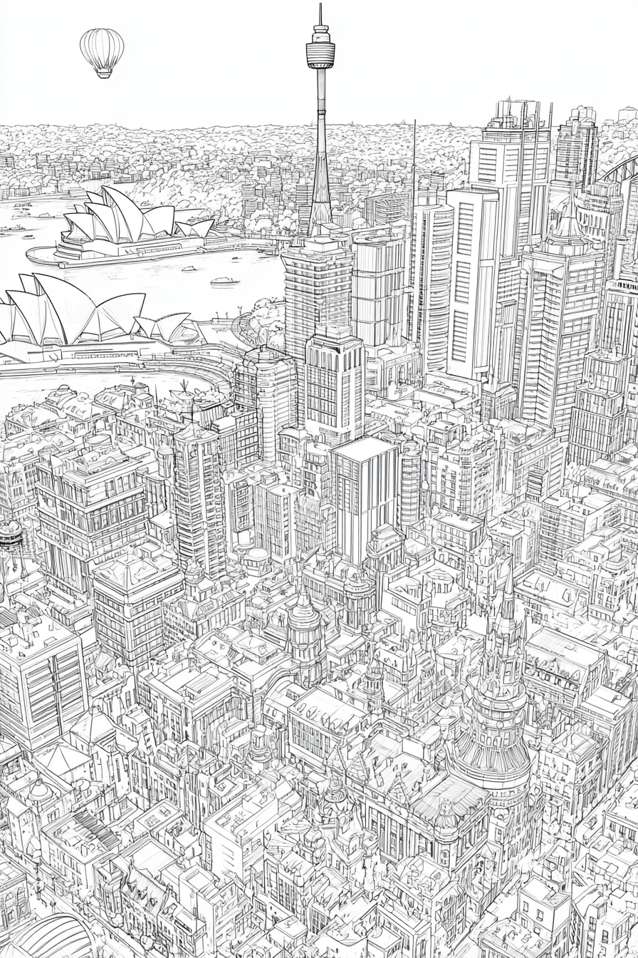 Famous Landmarks - Instantly Downloadable Digital Adult Colouring Book