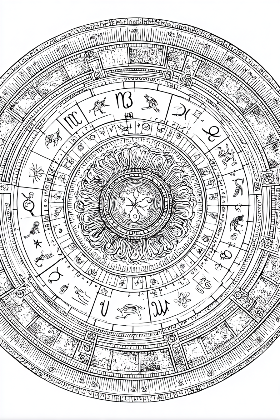 Astrology & Zodiac - Instantly Downloadable Digital Adult Colouring Book