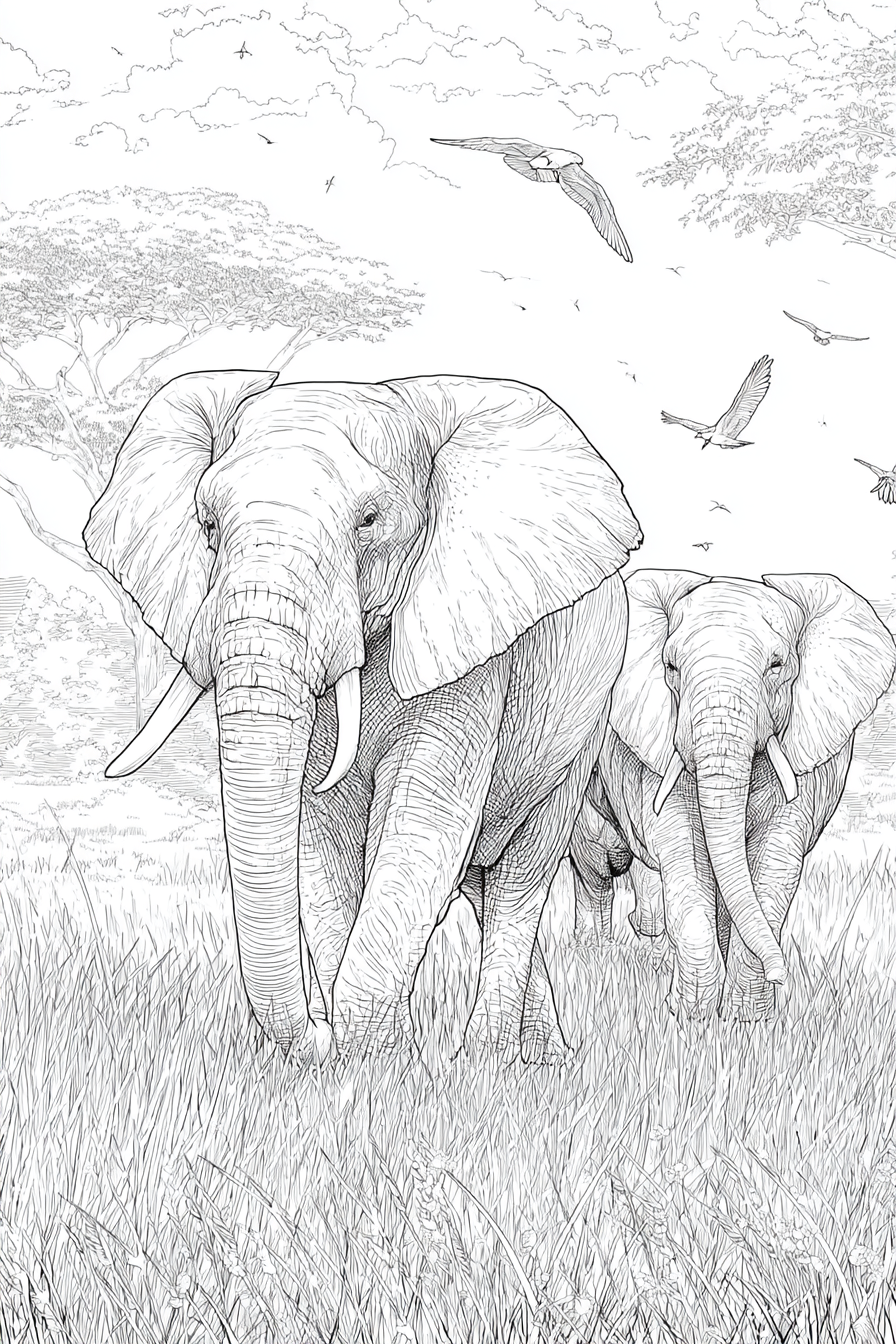 Animals & Wildlife - Instantly Downloadable Digital Adult Colouring Book