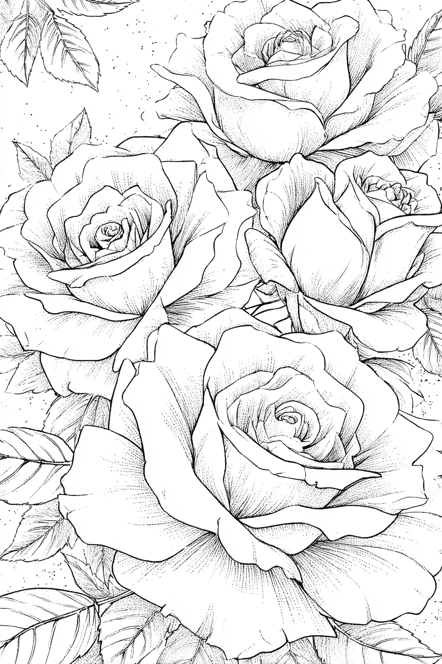 Flowers & Botanical - Instantly Downloadable Digital Adult Colouring Book