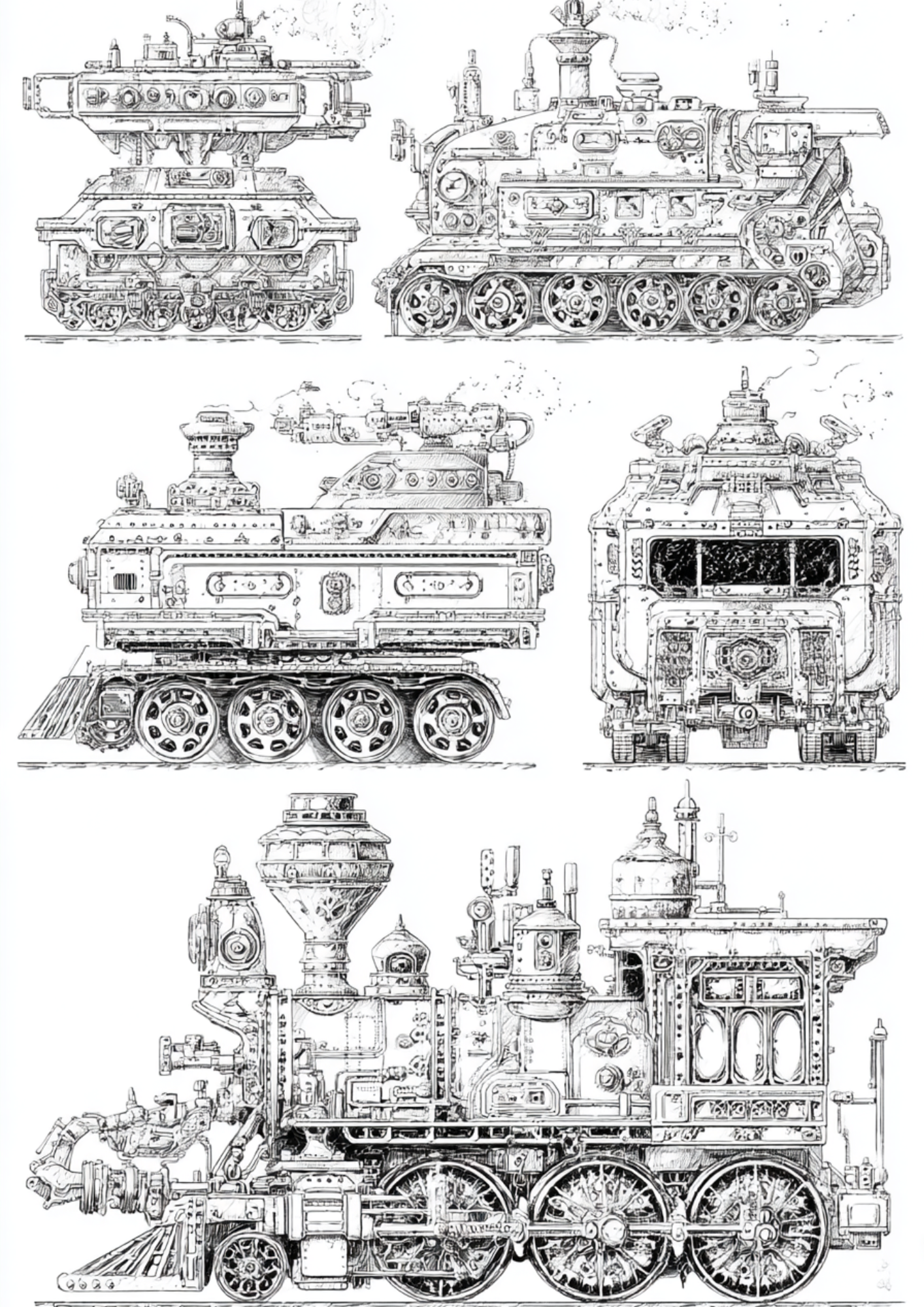 Steampunk - Instantly Downloadable Digital Adult Colouring Book